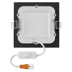 LED vestavné svítidlo NEXXO, čtvercové, černé, 7W, se změnou CCT