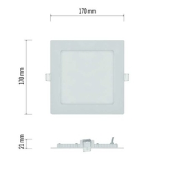 LED vestavné svítidlo NEXXO, čtvercové, bílé, 12,5W, neutrální bílá