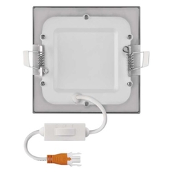 LED vestavné svítidlo NEXXO, čtvercové, stříbrné, 7W, se změnou CCT