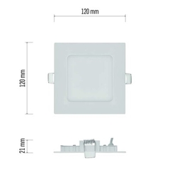 LED vestavné svítidlo NEXXO, čtvercové, bílé, 7W, neutrální bílá