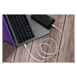 Nabíjecí a datový kabel USB-C 2.0 / USB-C 2.0, 1 m, bílý
