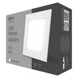 LED panel 120×120, čtvercový vestavný bílý, 6W neutrální b.