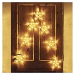 LED vánoční závěs – 7 hvězd, 67x125 cm, vnitřní, teplá bílá