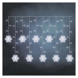 LED vánoční závěs – vločky, 135x50 cm, vnitřní, studená bílá