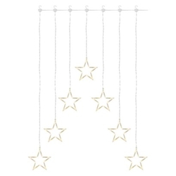 LED vánoční závěs – 7 hvězd, 67x125 cm, vnitřní, teplá bílá