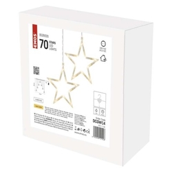 LED vánoční závěs – 7 hvězd, 67x125 cm, vnitřní, teplá bílá