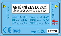 IVO I1220-X.S anténní zesilovač zisk 24 dB