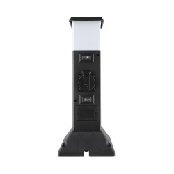 Solight zahradní sloupek IP44 s LED osvětlením, plast, 2 zásuvky, hranol, černý
