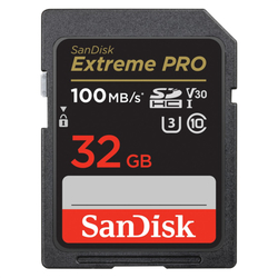 SanDisk Extreme PRO 32GB SDHC Memory Card 100MB/s and 90MB/s, UHS-I, Class 10, U3, V30
