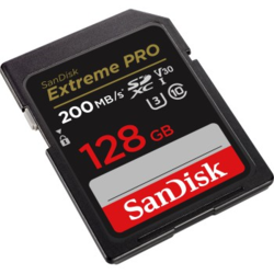 SanDisk Extreme PRO 128 GB SDXC Memory Card 200 MB/s and 90 MB/s, UHS-I, Class 10, U3, V30