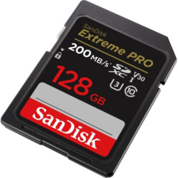 SanDisk Extreme PRO 128 GB SDXC Memory Card 200 MB/s and 90 MB/s, UHS-I, Class 10, U3, V30