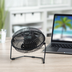 Hama stolní ventilátor Metal, 20 cm (8"), 2 stupně rychlosti, USB napájení