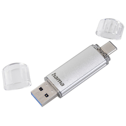 Hama Flash Pen Laeta, USB-C/USB-A 3.1, 16 GB, 40 MB/s, stříbrný
