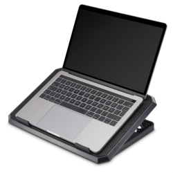 Hama chladicí stojan pro notebook Black Metal, 2 ventilátory, naklápěcí, modré podsvícení, tichý