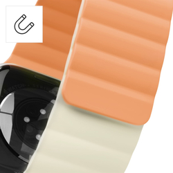 Hama Fantastic Feel, řemínek pro Apple Watch 38/40/41 mm, magnetický, oranžový/béžový