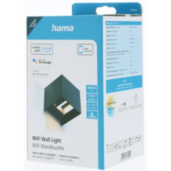 Hama SMART WiFi nástěnné světlo, pro venkovní i vnitřní použití, ovládání aplikací, černé