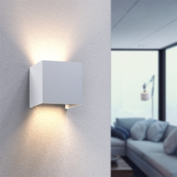 Hama SMART WiFi nástěnné světlo, čtvercové, 10 cm, IP44, pro vnější i vnitřní použití, bílé