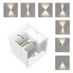 Hama SMART WiFi nástěnné světlo, čtvercové, 10 cm, IP44, pro vnější i vnitřní použití, bílé