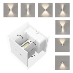 Hama SMART WiFi nástěnné světlo, čtvercové, 10 cm, IP44, pro vnější i vnitřní použití, bílé