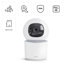 Hama Smart domácí WiFi kamera, otáčení/naklápění, noční vidění, Full HD