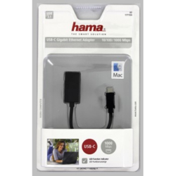 Hama síťový adaptér USB-C 3.1, typ C - RJ45, 1000 Mb/s