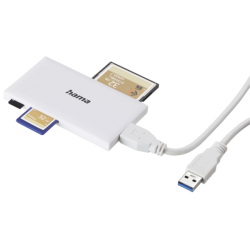 Hama USB 3.0 multi čtečka karet SD/micro SD, CF, MS, bílá