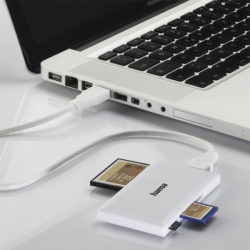 Hama USB 3.0 multi čtečka karet SD/micro SD, CF, MS, bílá