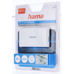 Hama USB 3.0 multi čtečka karet SD/micro SD, CF, MS, bílá