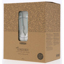 Xavax To Go nádoba na svačinu/oběd, s příborem, 1100 ml, pastelová modrá/šedá