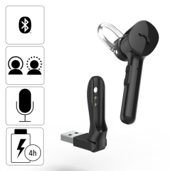 Hama MyVoice1300, Bluetooth headset mono, pro 2 zařízení, Siri, Google Ass., nabíjecí stanice