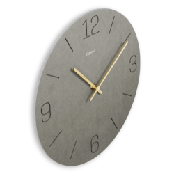 Hama Crete, nástěnné hodiny, průměr 30 cm, vyryté číslice, tiché, MDF, tmavě šedé