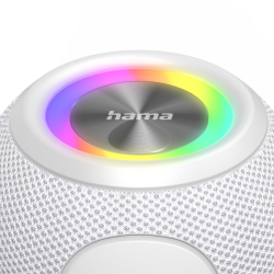 Hama Ball, Bluetooth reproduktor, 5 W, LED podsvícení, AUX-in, USB-A, microSD slot, bílý
