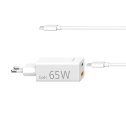 Hama set USB nabíječka GaN, USB-C/USB-A, PD 65 W, USB-C kabel 2 m