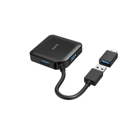 Hama USB hub, 4 porty, USB 3.2 Gen 1, USB-C adaptér