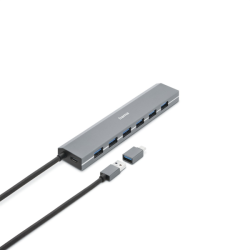 Hama USB hub, 7 portů, USB 3.2, 5 Gb/s, USB-C adaptér, síťový zdroj