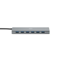Hama USB hub, 7 portů, USB 3.2, 5 Gb/s, USB-C adaptér, síťový zdroj