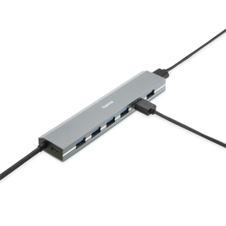 Hama USB hub, 7 portů, USB 3.2, 5 Gb/s, USB-C adaptér, síťový zdroj