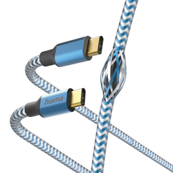 Hama kabel Reflective USB-C 2.0 typ C-C 1,5 m, modrý