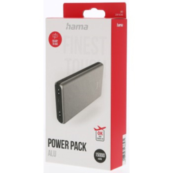 Hama ALU15HD, powerbanka, 15000 mAh, 3 výstupy: 1x USB-C, 2x USB-A, hliníkové provedení, stříbrná