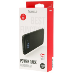 Hama LED10 powerbanka, 10000 mAh, 2,1 A, 2 výstupy: 2x USB-A
