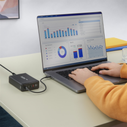 Hama USB nabíjecí stanice GaN, 3x USB-C PD, 2x USB-A (1x QC), 140 W
