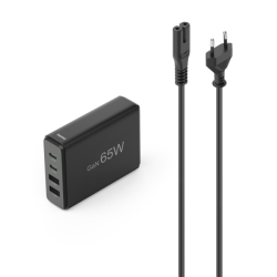 Hama USB nabíjecí stanice GaN, 2x USB-C PD, 2x USB-A QC, 65 W