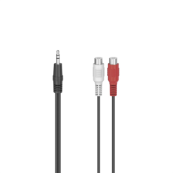 Hama audio redukce jack vidlice na 2 cinch zásuvky, 10 cm