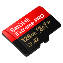 SanDisk Extreme PRO microSDXC 128 GB + SD Adapter 200 MB/s and 90 MB/s  A2 C10 V30 UHS-I U3