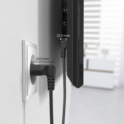Hama síťový napájecí kabel, kolmé euro vidlice, 5 m