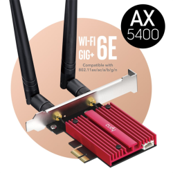Cudy AX5400 Wi-Fi 6E PCI-Express síťová karta, Tri-Band, ext. anténa (WE3000S)