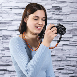 Hama Braid 120, popruh na fotoaparát, délka 120 cm, oranžový/modrý
