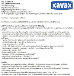 Xavax potravinářská vazelína (silikonové mazivo) OKS 1110, 20 g
