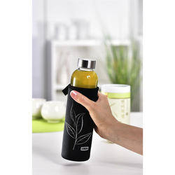 Xavax skleněná lahev na nápoje, 500 ml, se sítkem a neoprenovým obalem