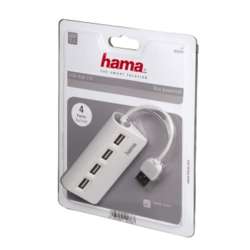Hama USB 2.0 Hub 1:4, napájení USB, bílý